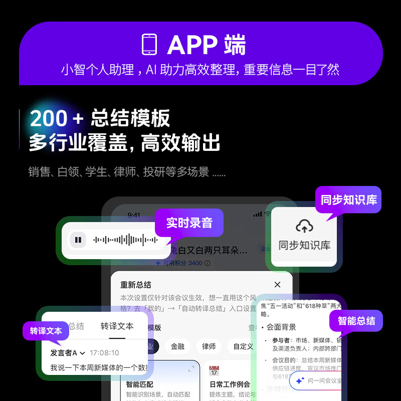 百融百智WiseNote 2.0AI录音卡片【七夕礼物】记录仪 mp3转文字 纪要超长待机轻薄随身便携录音笔a1 标准版 星雾银【畅享无限转写1-6个月】 送三年1500分钟/月转写权益