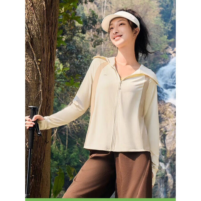 蕉下（beneunder）透气宽松防晒衣女款夏防紫外线户外外套防蚊虫休闲凉感防晒服 高岭白高级感抗皱休闲 S