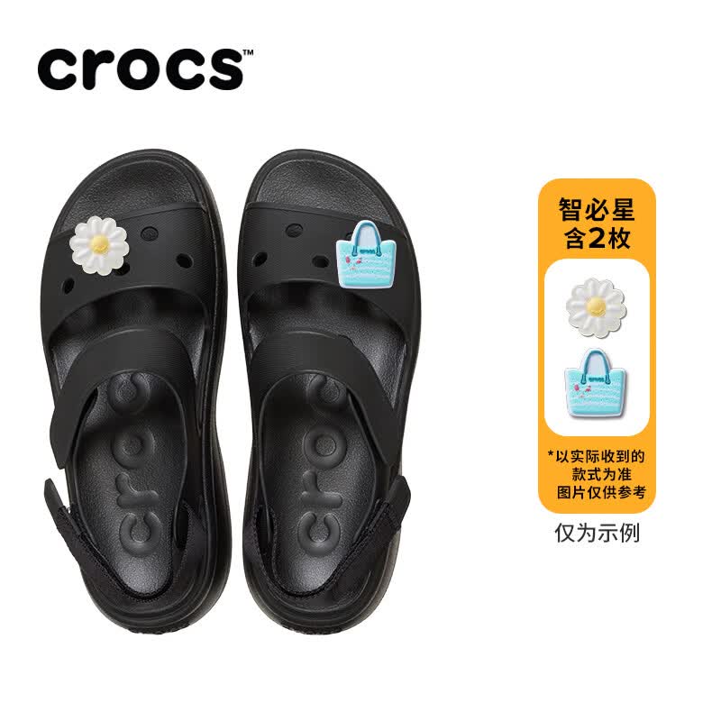 卡骆驰(CROCS)嗖酷凉鞋轻便百搭女凉鞋 | 211755 黑色-001(含智必星) 36 /37(230mm)
