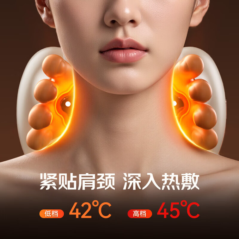 奥克斯颈椎按摩器仿真人手按摩披肩多功能经络疏通仪器背部斜方肌揉捏腰部脖子家用肩颈按摩神器实用礼物 墨绿-仿生五指按摩+2档热敷