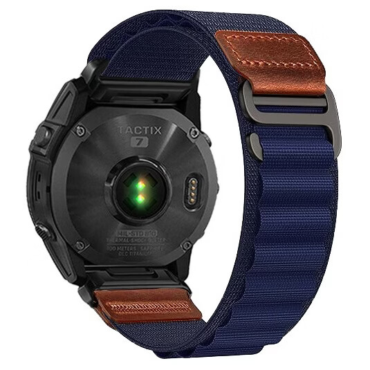 ENDUROBAND适用佳明飞耐时Garmin Fenix9/8/Fenix7S/Fenix6/Fenix5S/Epix Pro/mk3i新款高山回环尼龙快拆表带 深蓝色 适用:佳明手表系列22mm专用接口