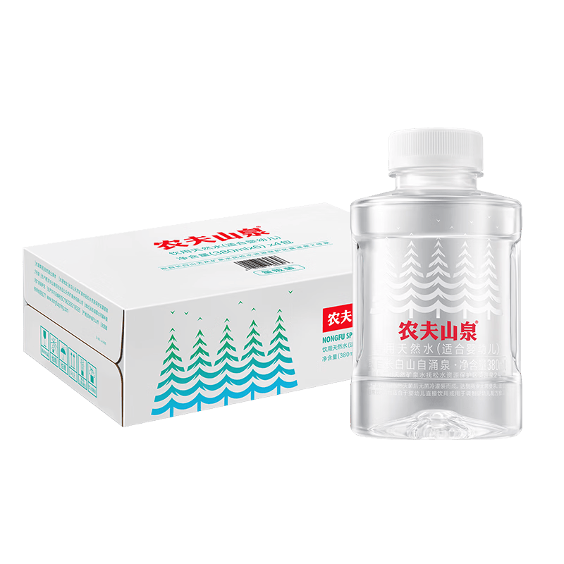 农夫山泉饮用天然水（适合婴幼儿）380ml*24瓶 整箱装