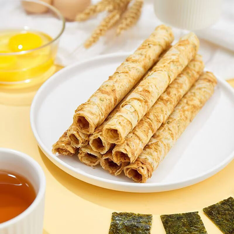 波力海苔卷原味鸡蛋味蛋卷酥脆饼干糕点礼盒中秋节礼盒零食热门商品 鸡蛋+海苔卷540g(内含10包)