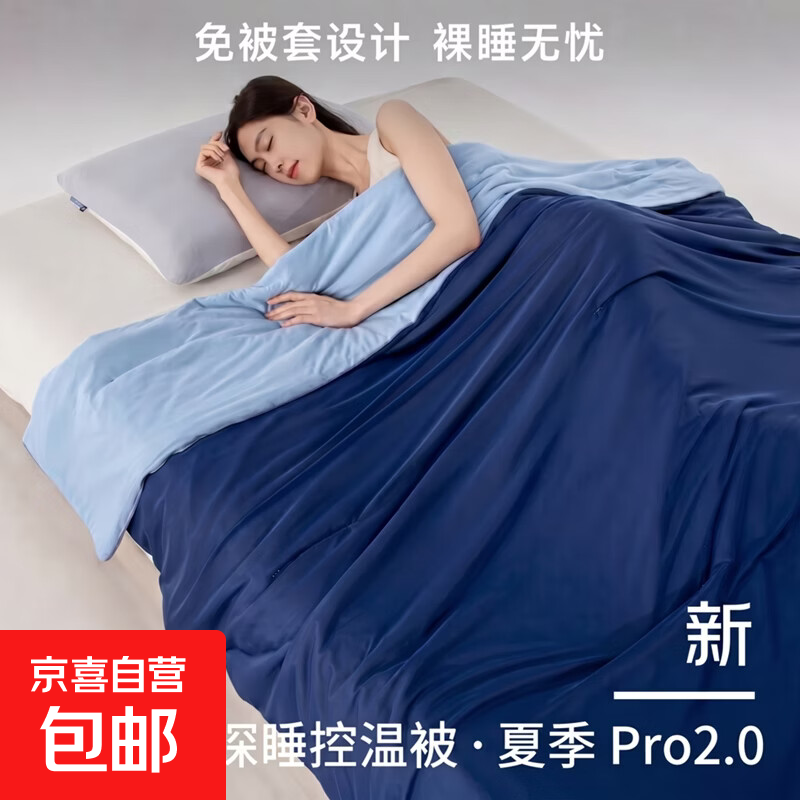 夏季深睡被pro2空调被芯可裸睡夏凉被可机洗水洗空调被 深睡被-夏季星球蓝 200x230cm单夏被