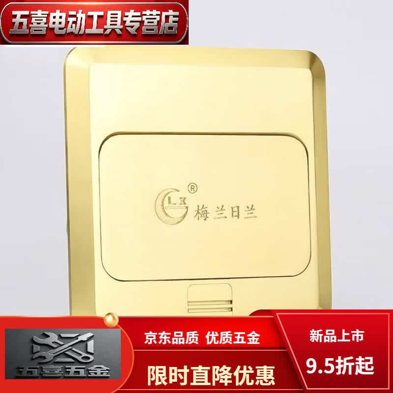 CLCEY地插座全铜防水阻尼隐藏式液压缓冲五孔地板地面插座 梅兰日兰地全铜防水阻尼隐藏 插座