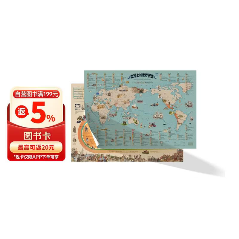【北斗官方】地图上的世界历史 大尺寸86*60cm 小学初中生历史知识点复习读物 