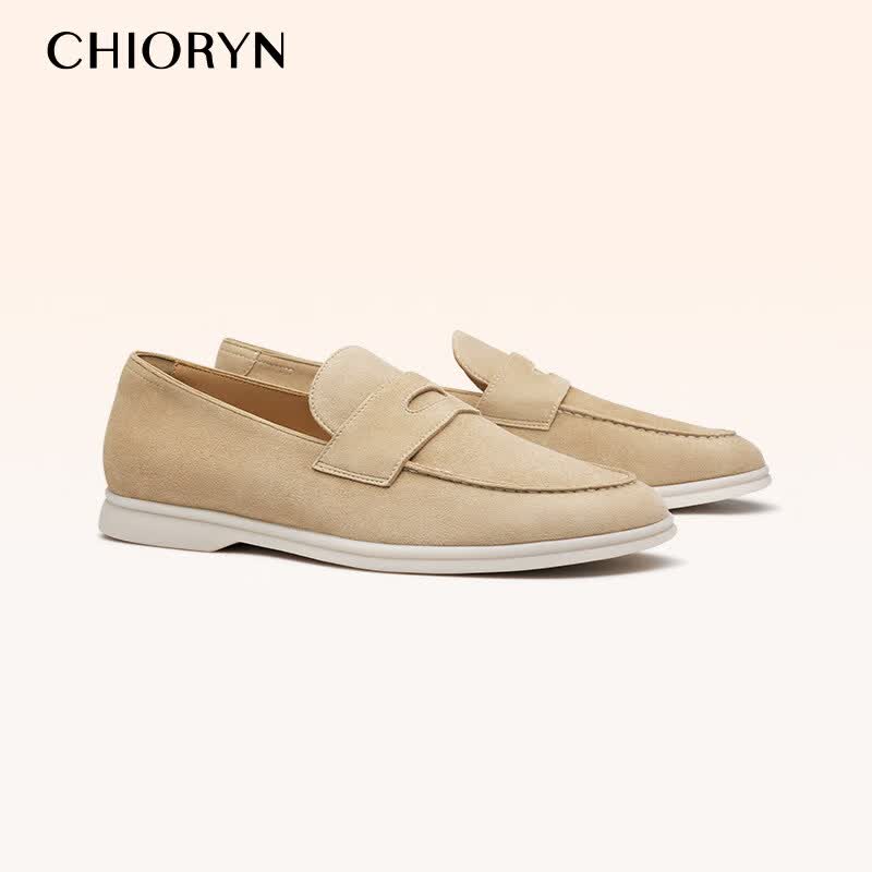 CHIORYN【小羊皮】青润一脚蹬乐福鞋男软底豆豆鞋summerwalk送父亲礼物 大地色A8-10W 40