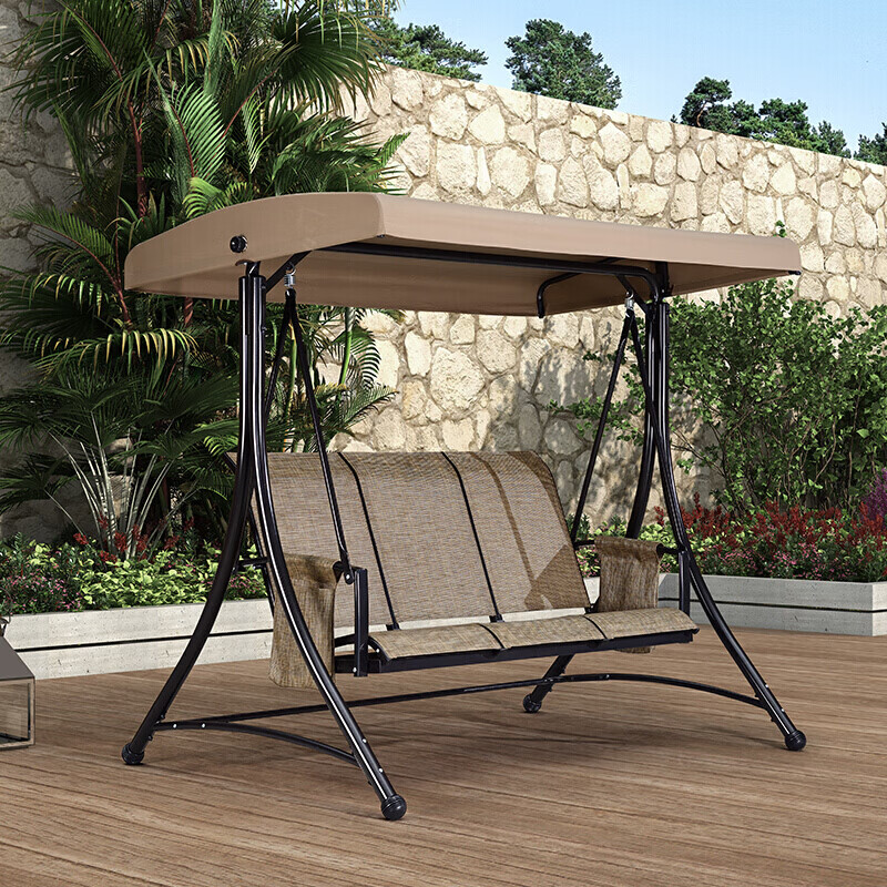 紫叶(ziye)户外秋千室外铁艺摇椅双人室内吊床阳台花园休闲椅庭院吊椅