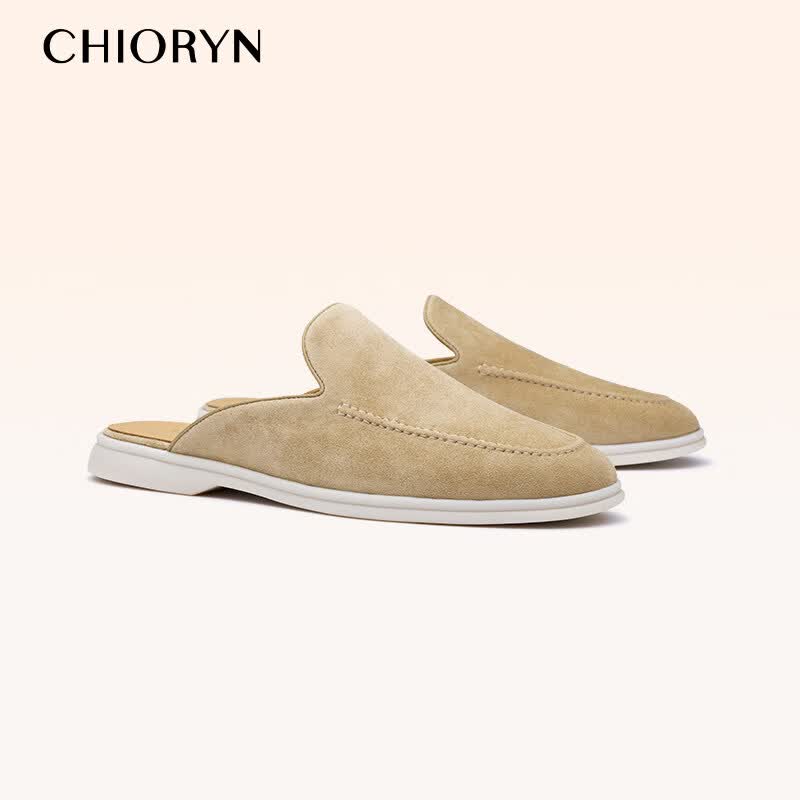 CHIORYN小羊皮青润乐福拖鞋男夏季轻便一脚蹬休闲鞋summerwalk 大地色A4-1T 41