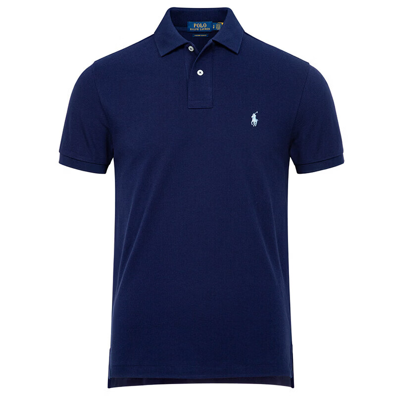 RALPH LAUREN 拉夫劳伦官方旗舰北美代购Ralph夏季商务纯棉翻领短袖Polo衫男拉夫·劳伦 黑色-红标 L 【165-185斤】