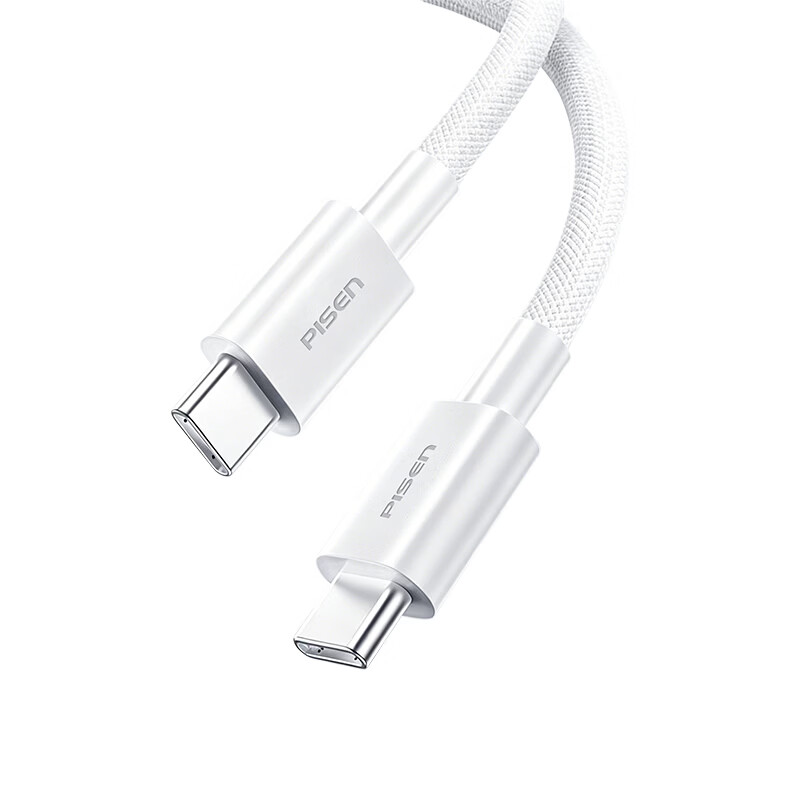 品胜（PISEN）双Type-C数据线充电线PD60W快充ctoc车载iPhone17/16/15华为p80小米手机笔记本快充高密编织快充线 【C-C 60W高密编织快充线】1m白色