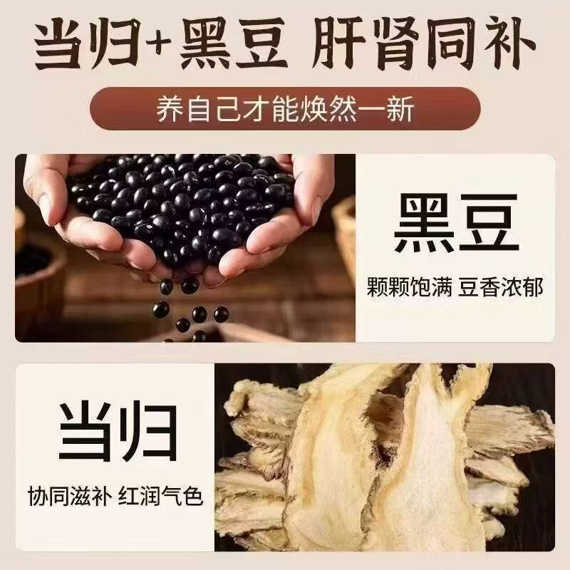 同仁堂(TRT)胖东来同款江西特产老字号特级当归黑豆即食零食九蒸九晒无添加 江西特产当归黑豆 450g*8罐