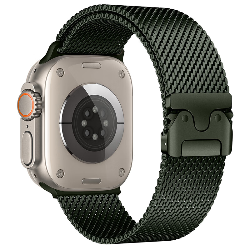 ENDUROBAND适用苹果手表表带Apple Watch S11/Ultra3米兰尼斯表带iwach S10/9/8/SE3不锈钢金属表带 官方绿 38/40/41/42mm表盘通用