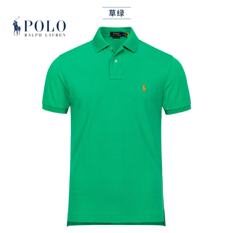 RALPH LAUREN 拉夫劳伦拉夫劳伦男装POLO衫男2026夏季新款商务休闲翻领短袖小马标T恤 宝蓝-红标 S 100-130斤 160-170cm