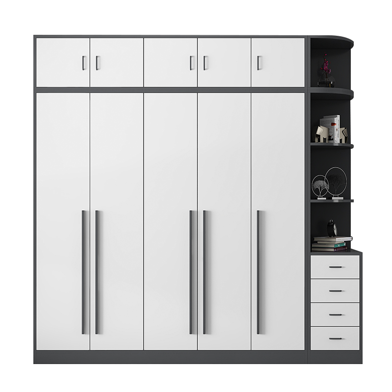 【工来工往】衣柜PF衣柜卧室两门三门实木质移门衣橱简易储物平拉门大衣柜 A柜+B柜+C柜+顶柜+边柜(抱枕)