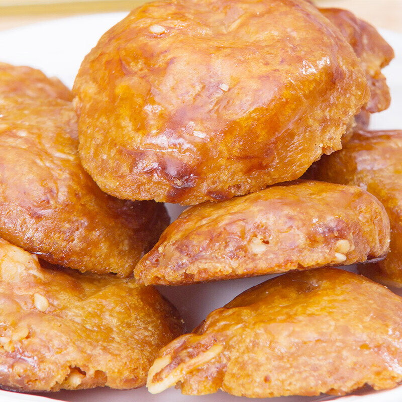 鑫亨达老友饼鸡仔饼 广式小吃饼干酥点心下午茶南宁特产咸香零食甜点 老友饼陈皮味488克*1盒