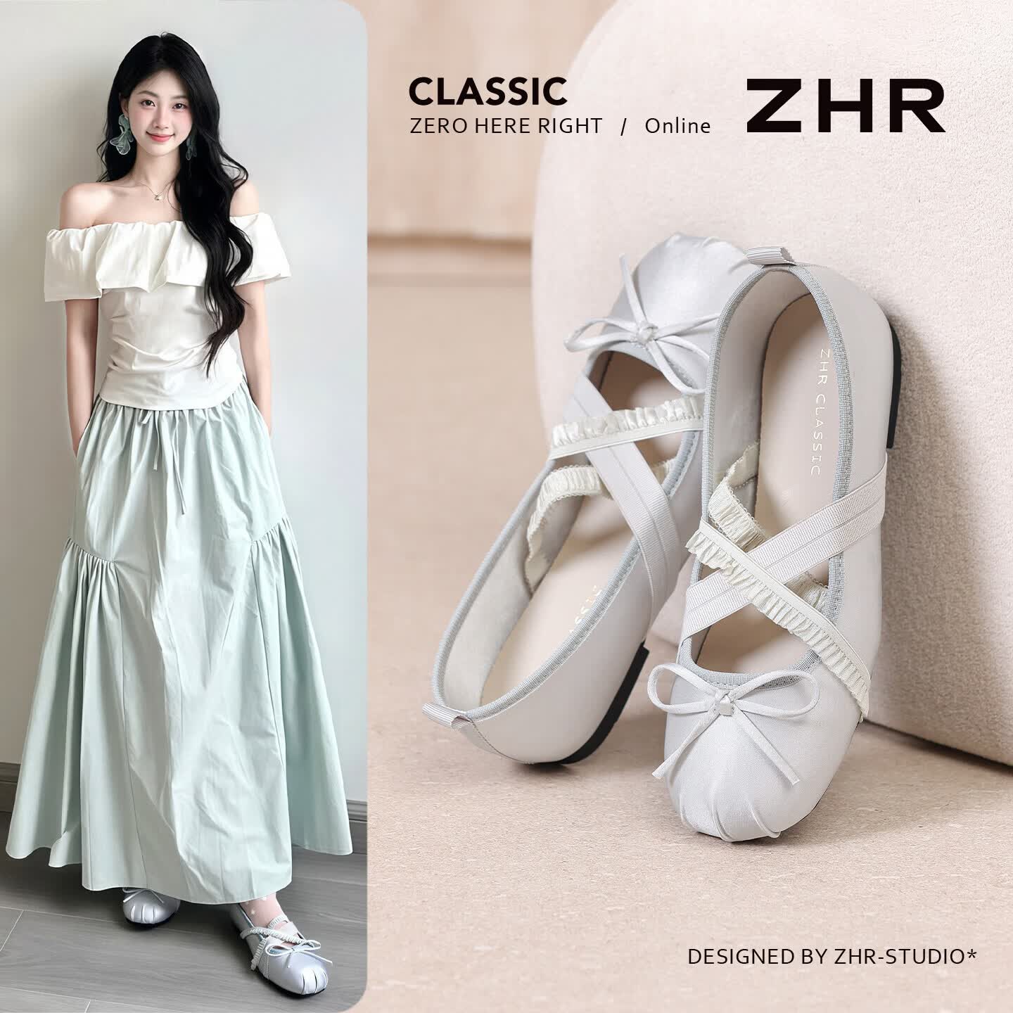 ZHR则则芭蕾风小单鞋女2026夏新款平底玛丽珍鞋浅口舞鞋BL797灰色36