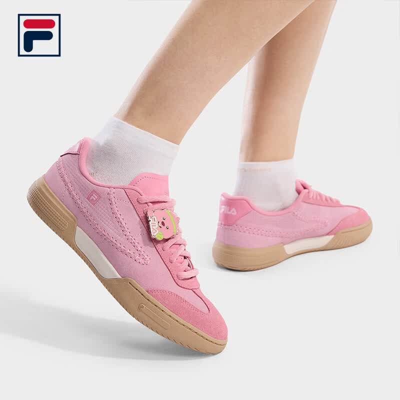 斐乐FILA x ZANMANG LOOPY 联名TIFO FX女板鞋薄底鞋休闲网球鞋 薄雾粉/爱尔兰奶油棕-PI 35.5