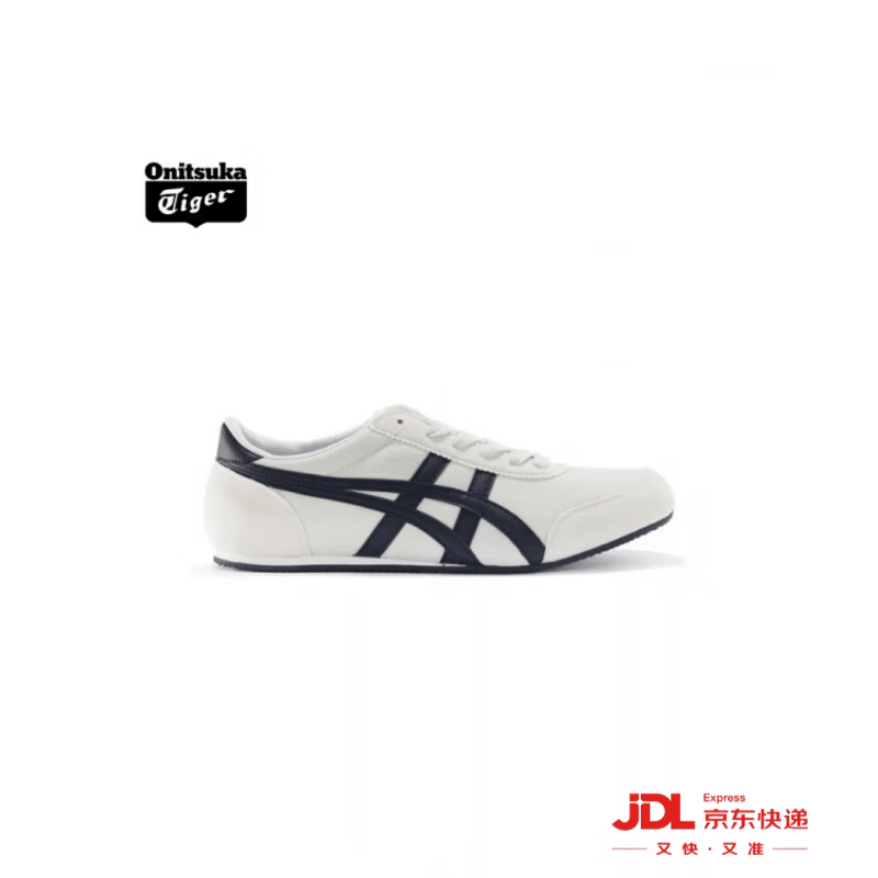 Onitsuka Tiger鬼塚虎男鞋复古舒适轻便 运动休闲鞋女TRACK TRAINER 米色/蓝色 39.5