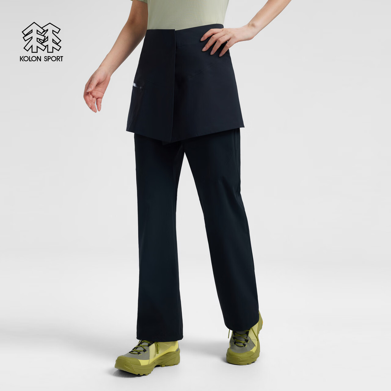 KOLON SPORT/可隆软壳裤 女子M/2040//LT MOTION_W4叠穿裙裤套装 LKLP6AN172-BK 黑色 L 170/78A