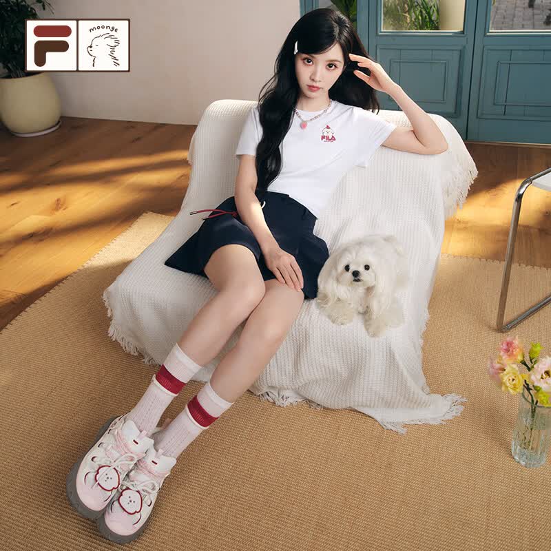 FILA FUSION斐乐田曦薇同款梭织裙2026秋新款休闲百搭半身裙短裙子 宝石深蓝-DB 田曦薇同款 M 165/66A/M