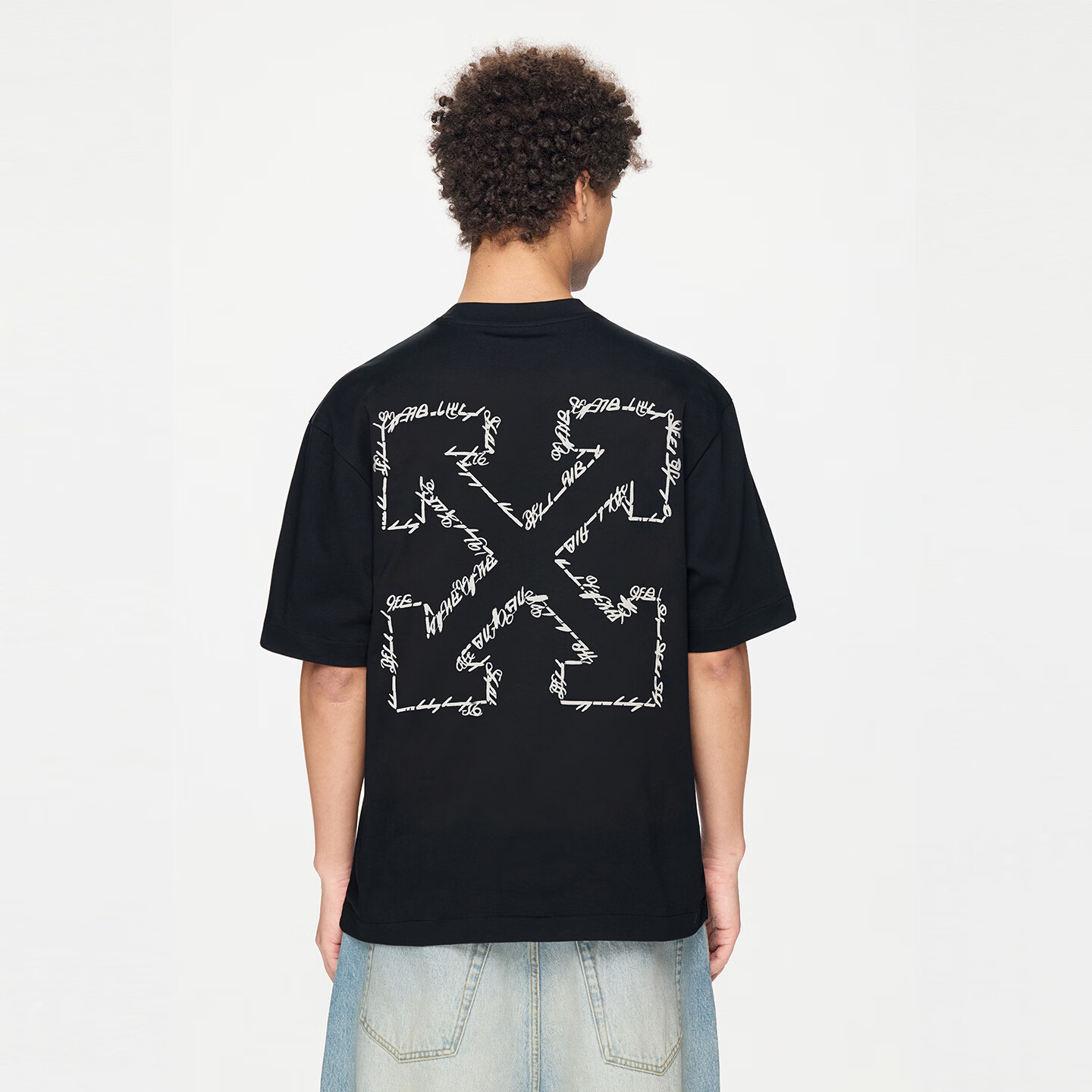 OFF-WHITE™情侣装新款男士宽松短袖T恤潮牌高端半袖衣服 黑色 M