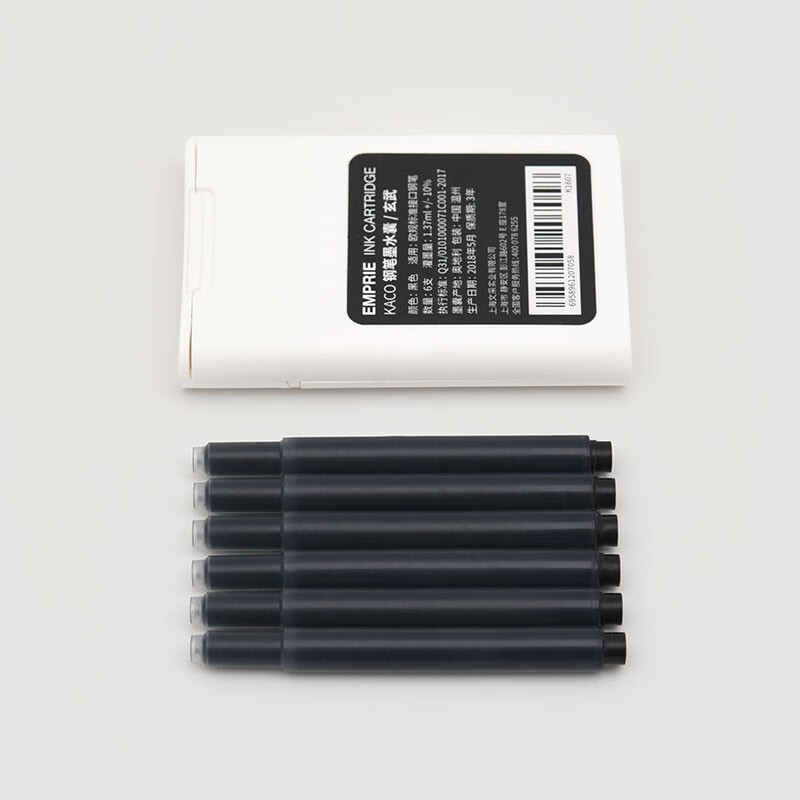 kaco 墨囊6支装大容量墨水囊钢笔用墨囊欧规长款双头设计大容量墨胆