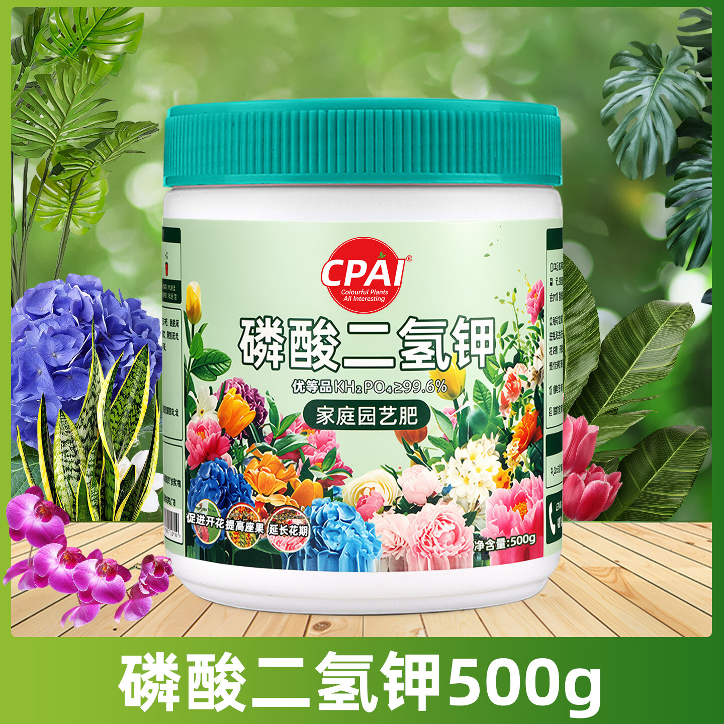 CPAI磷酸二氢钾肥料花卉专用叶面肥园艺养花植物通用肥促花磷钾复合肥 磷酸二氢钾500g【送量勺】