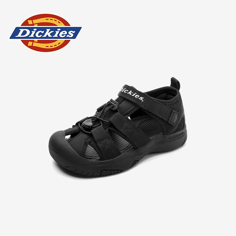 Dickies儿童凉鞋男童沙滩鞋2026新款童鞋夏季防滑女童涉水溯溪鞋 黑色 26 (鞋内长169mm)