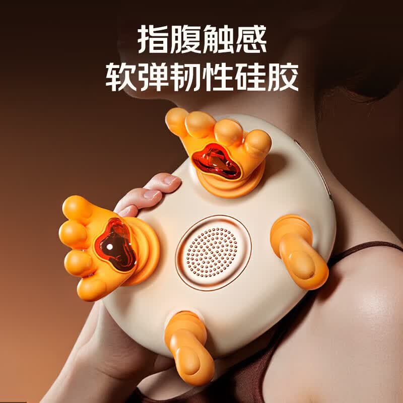 奥克斯颈椎按摩器仿真人手按摩披肩多功能经络疏通仪器背部斜方肌揉捏腰部脖子家用肩颈按摩神器实用礼物 墨绿-仿生五指按摩+2档热敷