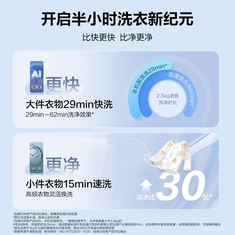 海尔(Haier)云溪4.0pro 滚筒洗衣机带烘干10KG全自动家用大容量洗烘一体机 一级能效 家电换新补贴HBLEU7KJ3U1