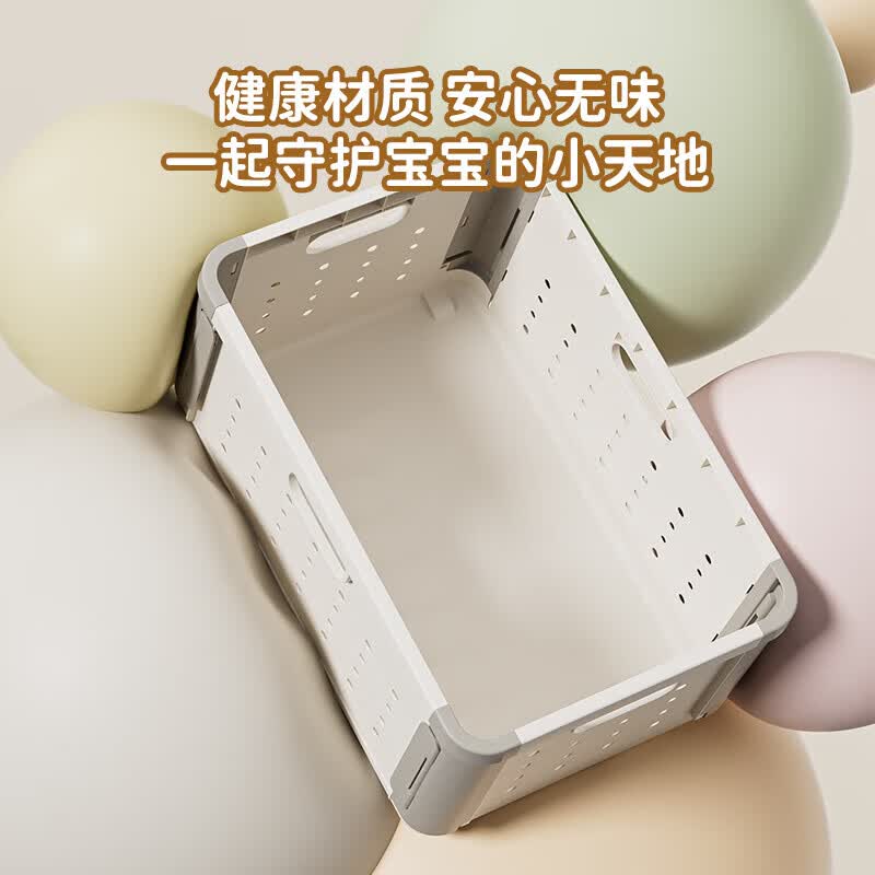玩具收纳筐儿童客厅家用宝宝娃娃积木整理神器可折叠储物篮收纳箱 收纳筐 2个 -带隔板款