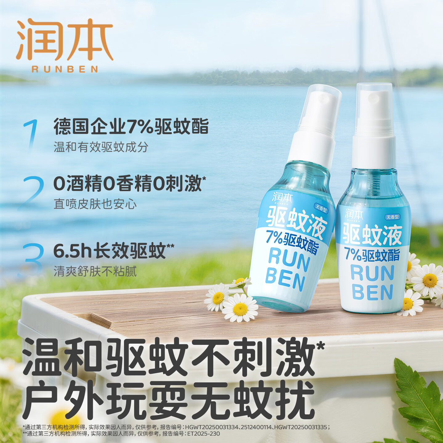 润本驱蚊液防蚊喷雾户外专用驱蚊喷雾驱蚊虫防蚊虫防蚊喷雾蚊怕水 【高性价比】50ml*2瓶-户外便携