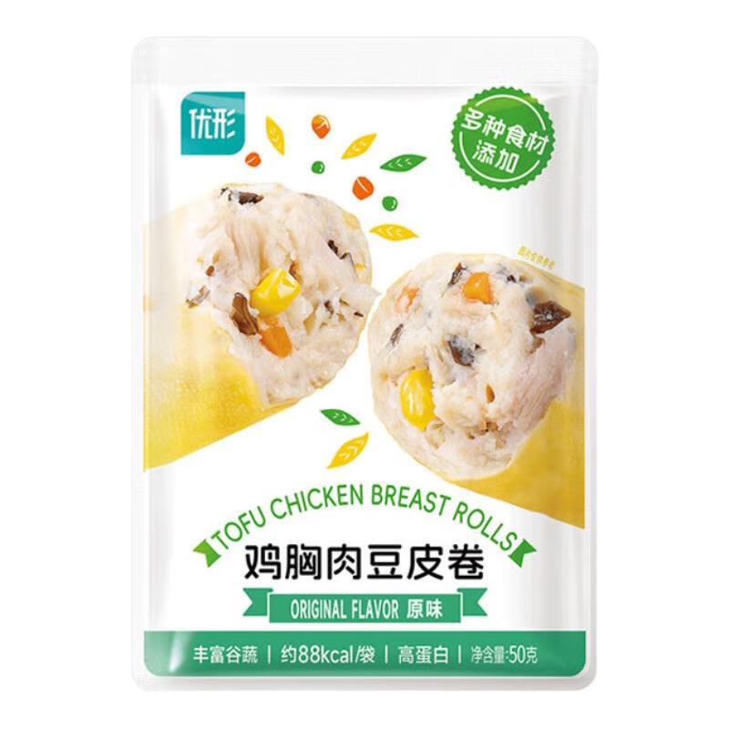 优形（ishape）【任选10件】口袋鸡胸肉即食鸡排丸子豆卷健身代餐轻食充饥休闲食 【推荐】鸡胸肉豆皮卷原味50g*1袋