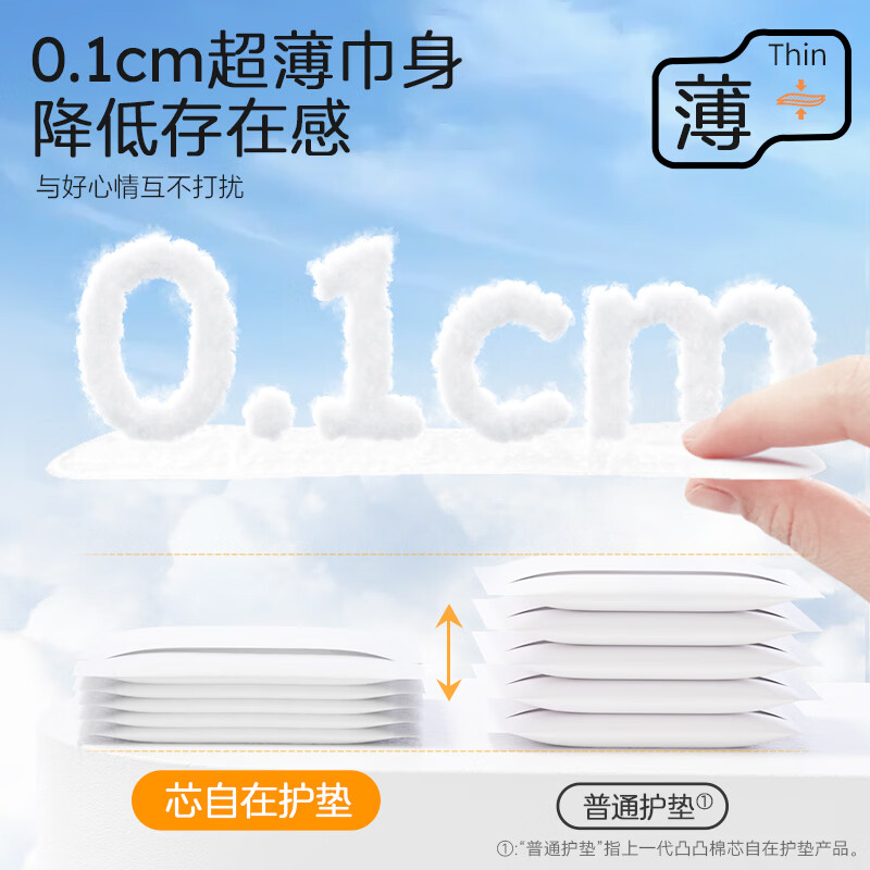 凸凸棉卫生巾芯自在棉柔瞬吸日用夜用整箱组合装姨妈巾 凸凸棉日夜组合92片