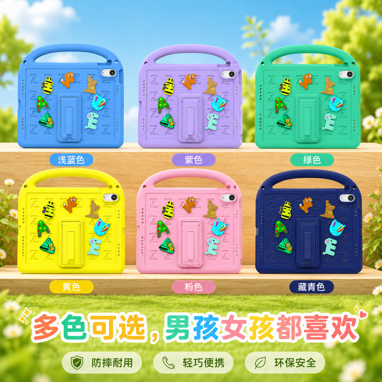 徽禹HUIYU适用苹果iPad11保护壳Air2/4/5/6保护套Pro3/4/7款11英寸mini6全包防摔壳早教防摔可背可手提 黄色【送可背肩带】可手提|全包防摔 Pro 7代【11英寸】【带笔槽】