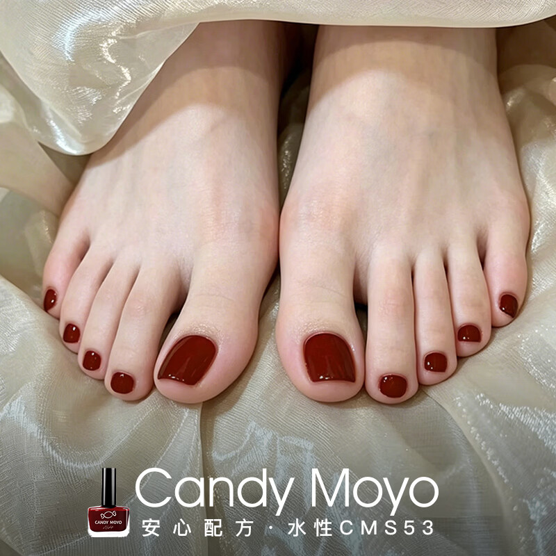 CandyMoyo健康0毒水性指甲油免烤美甲持久显白不可撕诱惑暗红