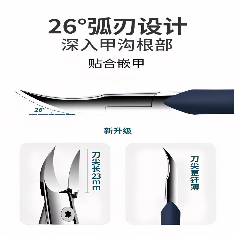 德国原装甲沟炎专用指甲刀修脚刀指甲剪斜口剪刀鹰嘴钳 鹰嘴钳【尖长刃薄】