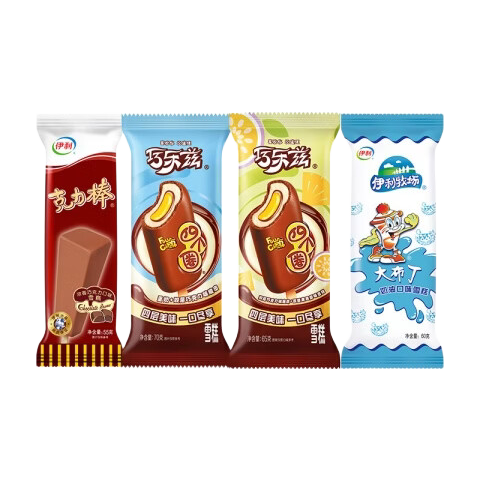 伊利巧乐兹全家福 加赠巧乐兹迷你脆筒1盒 冰淇淋雪糕 共37支+1盒（2385g)