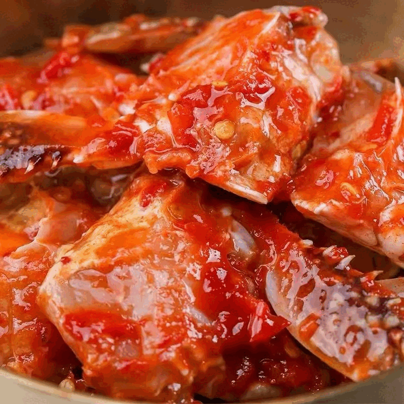 顺丰直达泰式辣蟹块呛蟹钳梭子蟹腌蟹丹东酱蟹韩式蟹块韩式章鱼酱 4罐韩式章鱼酱