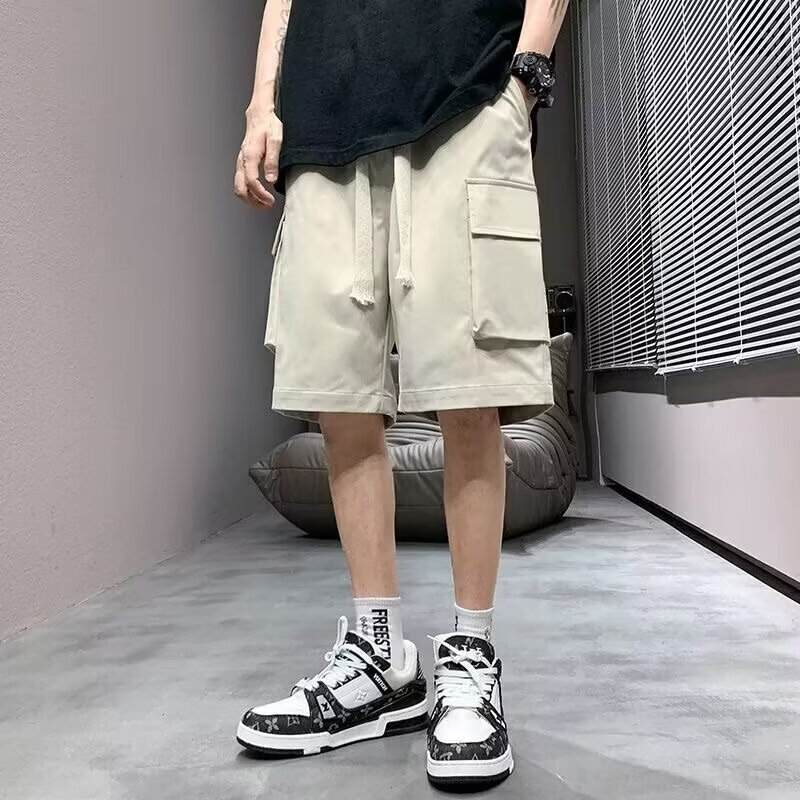 ZSCK夏季工装短裤男士宽松直筒休闲外穿运动潮流百搭中裤 绿色 M