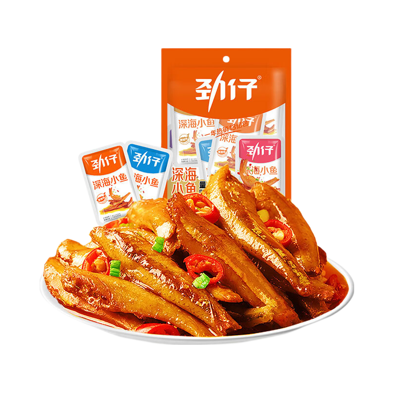 劲仔零食大礼包 小鱼豆干鹌鹑蛋魔芋素肉办公室解馋零食组合 小鱼混合味 50包