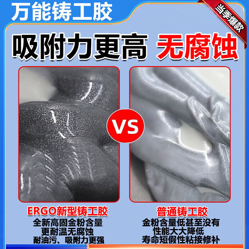 水管漏水补漏神器强力铸工胶耐高温焊接防水胶卫生间裂缝渗水堵漏 强度加倍:买三送二【85g】赠工具