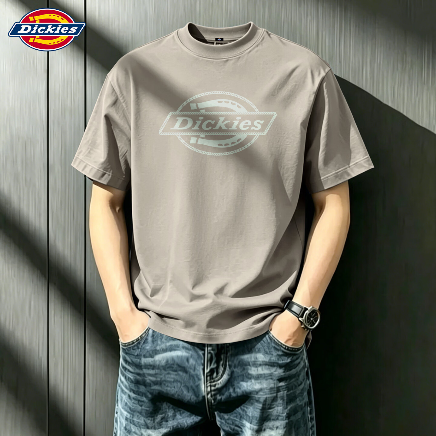 Dickies男款夏季短袖2026新款美式潮牌时尚男士T恤纯棉休闲宽松大码男装