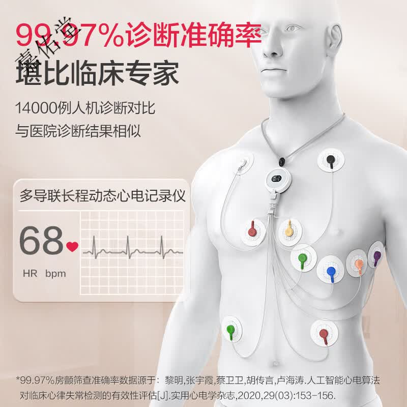 乐普12导联心脏动态监护仪24小时记录仪家用心电图监测器 12导联动态心电记录仪+5包电极片