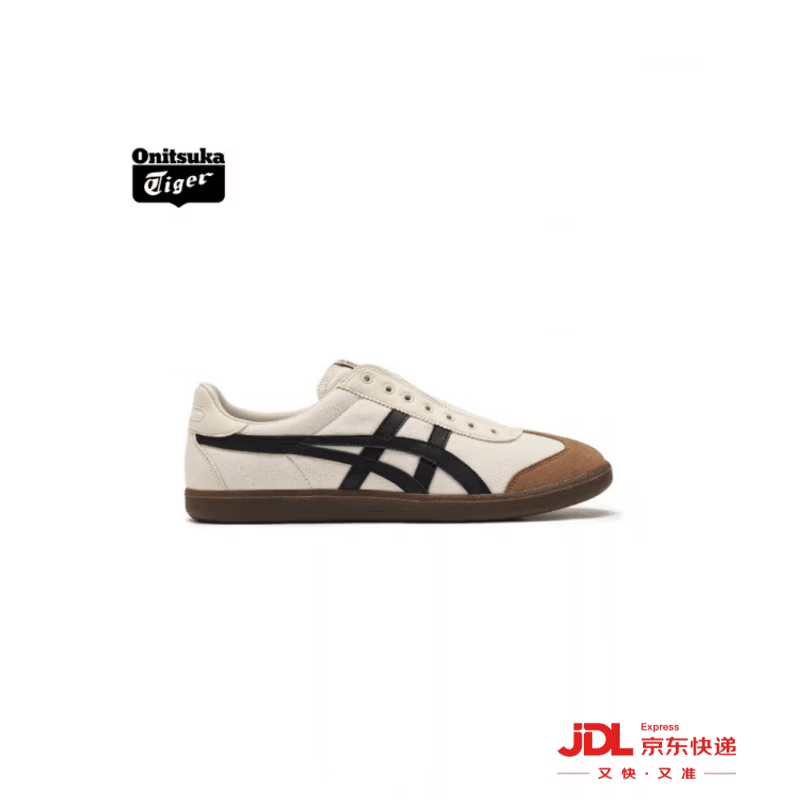 Onitsuka Tiger鬼塚虎运动休闲鞋懒人一脚蹬男女鞋TOKUTEN SLIP-ON 米色/黑色 42.5