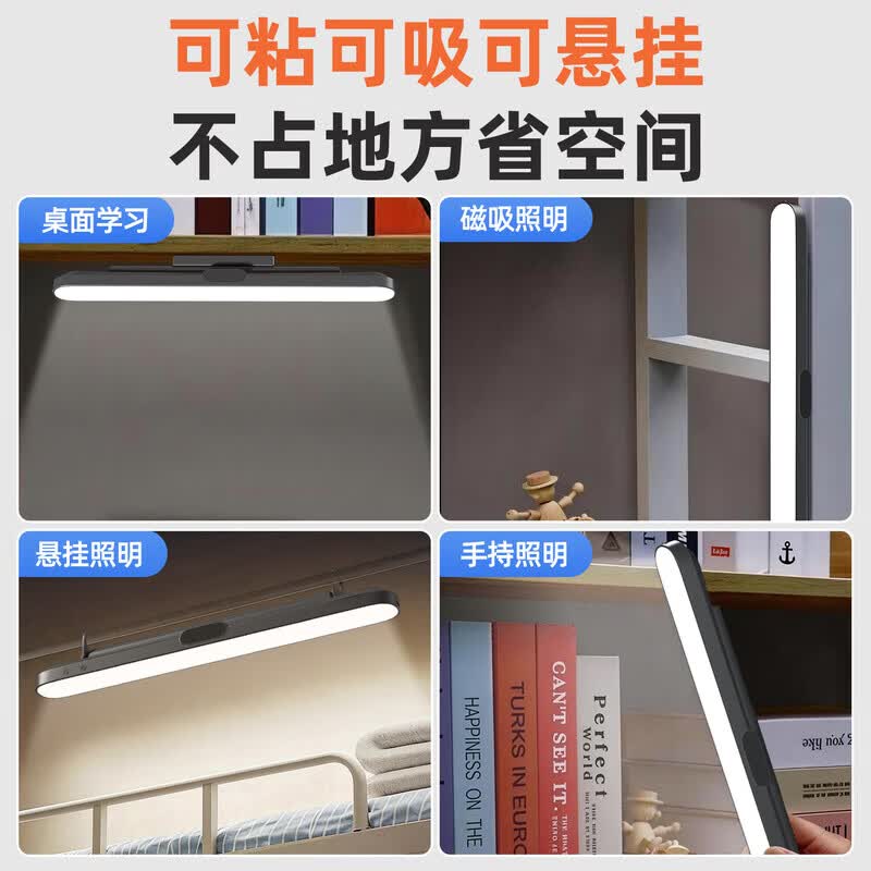 大头人（datouren）台灯大学生宿舍灯床头磁吸灯阅读充电台灯超长续航护眼学习酷毙灯 【充插两用】+4000mAh+三色温