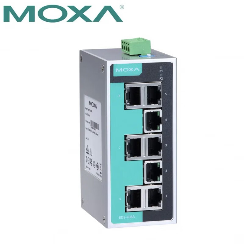 EDS-208A MOXA 工业交换机 摩莎8口百兆交换机 EDS-208A 8口百兆金属壳 8口