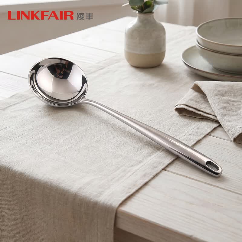 凌丰（LINKFAIR）圆味锅铲汤勺不锈钢勺子家用炒菜铲子可放洗碗机 勺【单个装】