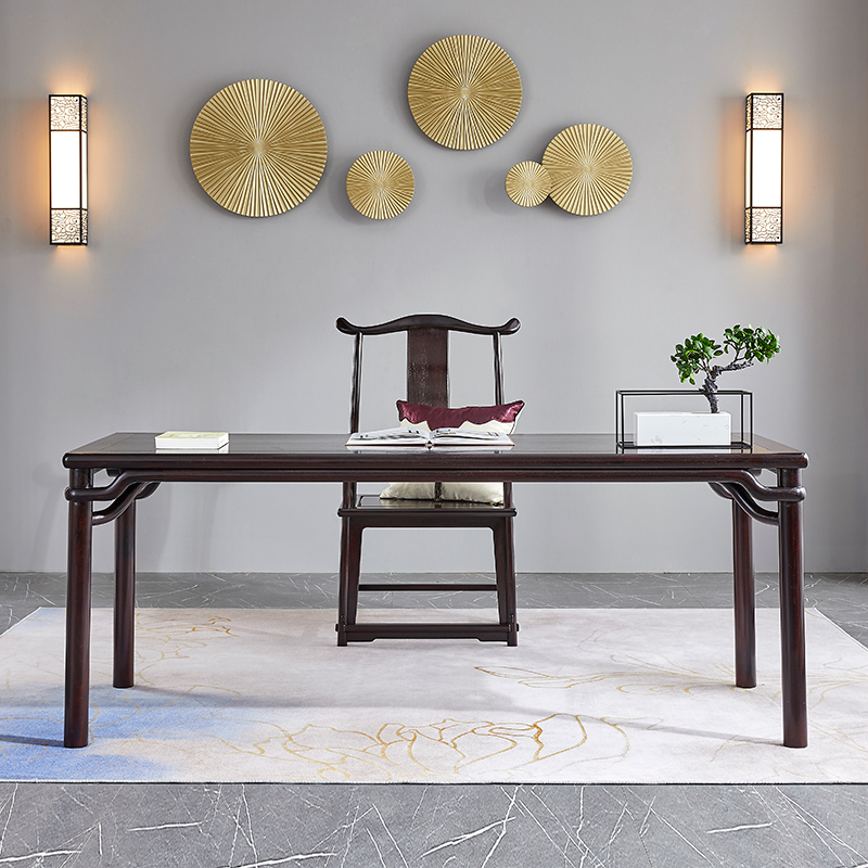 贡艺名居 血檀(学名:染料紫檀)画案书桌电脑桌 中式古典霸王怅书画案